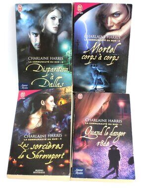 lot 4 Livres books Charlaine Harris - La Communauté Du Sud Tome 1 a 4 French